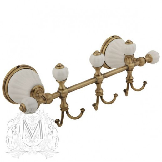 MIGLIORE Olivia 17432 планка с тремя крючками 30 см, бронза
