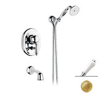 Nicolazzi Classica 3400 GB 76 cмеситель для ванны с ручным душем и изливом, золото/ручка P.Mont Blanc