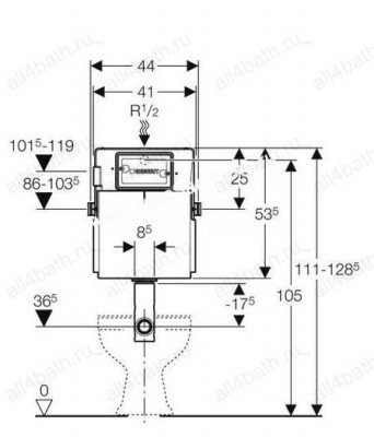 Geberit   109.300.00.5 смывной бачок скрытого монтажа
