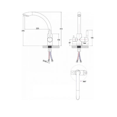 Paulmark Essen Es213001-401 смеситель для кухни под фильтр, антрацит