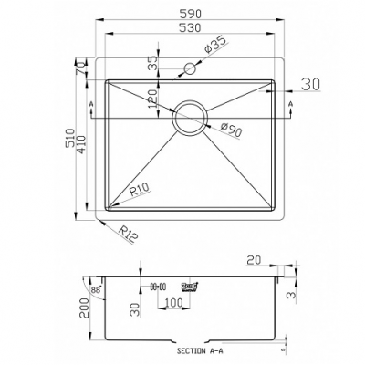 Zorg Inox PVD 5951 GRAFIT кухонная мойка, графит
