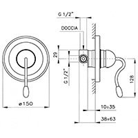 Nicolazzi Unico 4006 смеситель для душа (внутренняя часть), хром