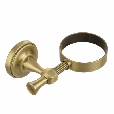 MIGLIORE Fortuna 27748+27697 дозатор в настенном держателе, стекло прозрачное/бронза