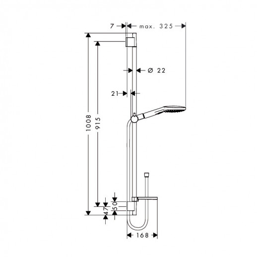 Hansgrohe Raindance Select Е 120 3 jet 26621400 душевой гарнитур 90 см, хром/белый