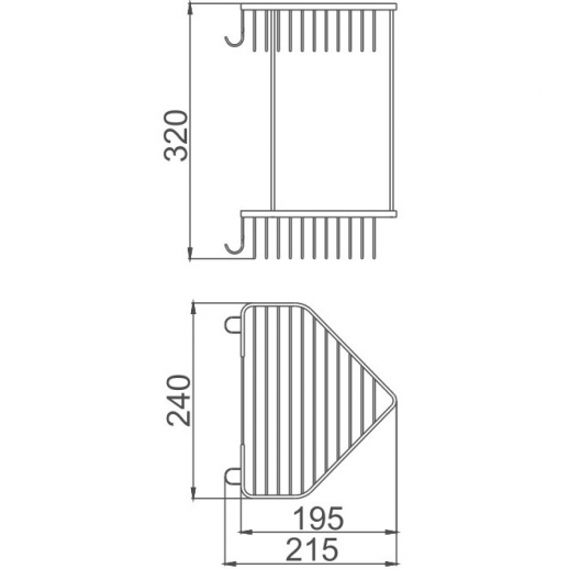 Полка-корзина Haiba HB335-1 угловая (металл) хром