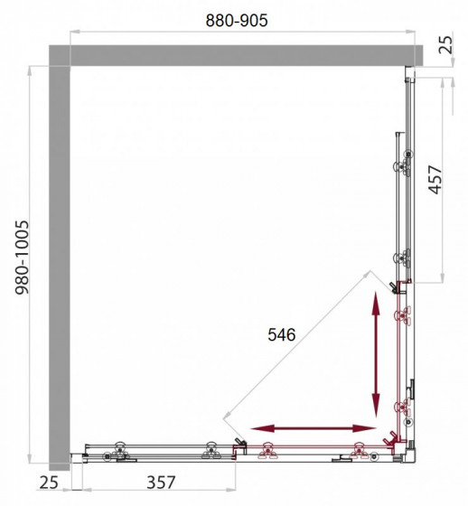 Душевой уголок BelBagno SELA-AH-2-100/90-C-Cr