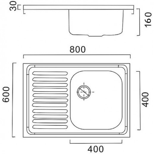 Кухонная мойка Haiba 80 HBS6080R-06 (нерж сталь) матовая