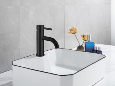 Смеситель ABBER Wasser Kreis AF8110B для раковины, черный матовый