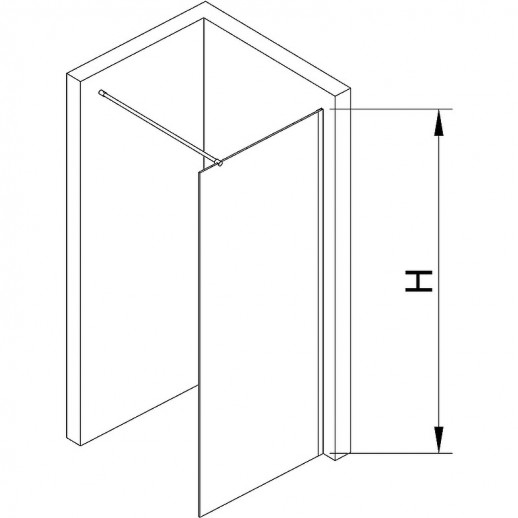Душевая перегородка RGW Walk In WA-002 90 35100209-11 прозрачная профиль хром