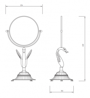 MIGLIORE Luxor 26129 зеркало оптическое D18xH38 (3X) настольное, золото