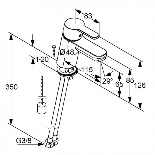 Смеситель для раковины KLUDI LOGO NEO хром 372830575