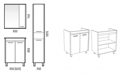Тумба под раковину Corozo Лорена 65 SD-00000354 Антик белая