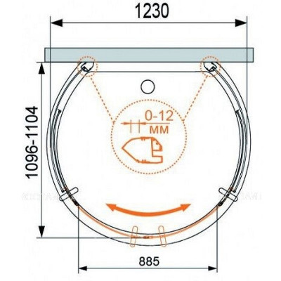Акриловый поддон для душа Cezares Tray A 123x110 TRAY-A-MODENA-O-123/110-15-W белый