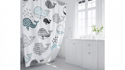 Штора для ванной Fixsen Design Flux (FX-2511), цвет рисунок - белый