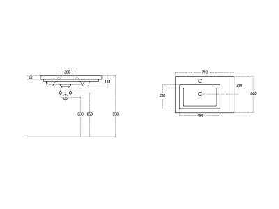 Мебельный умывальник Dreja ISIK 70 см, белая керамика