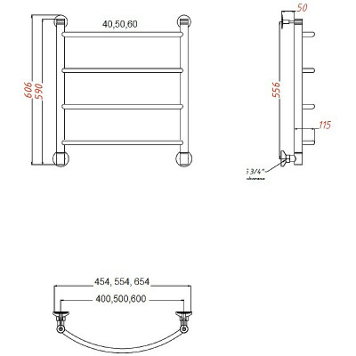 Полотенцесушитель водяной TERMOsmart Комфорт 50х60 KR50/60 хром лесенка