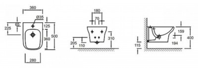 Биде подвесное Jacob Delafon Vox EME0002-00