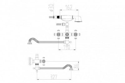 Zorg Antic A 7001WDN-BR смеситель для ванны, бронза