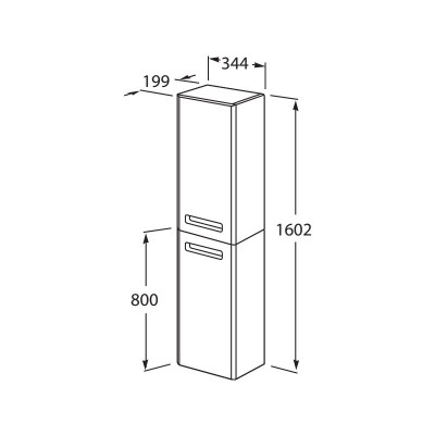 Roca The Gap ZRU9302746 шкаф-пенал правый 34,4 см х 19,9 см, виноград