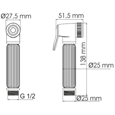 Гигиенический душ WasserKRAFT Isar A139 бронза с фиксатором