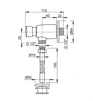 Alcaplast ATS001 кран для писсуара кнопочный