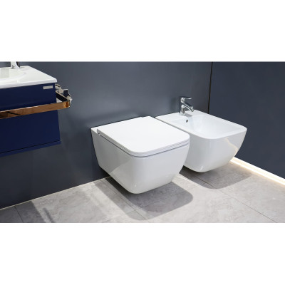 Унитаз подвесной SMARTFLOW VIGENTE безободковый с микролифтом SMF811-WH, белый