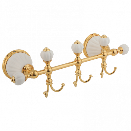 MIGLIORE Olivia 17463 планка с тремя крючками 30 см, золото