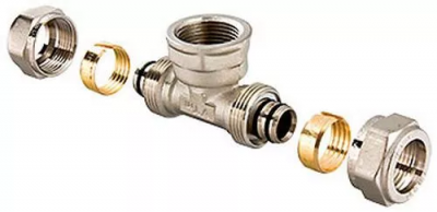 Тройник обжимной с переходом на внутреннюю резьбу 20х1/2" VALTEC (VTm.332.N.200420)