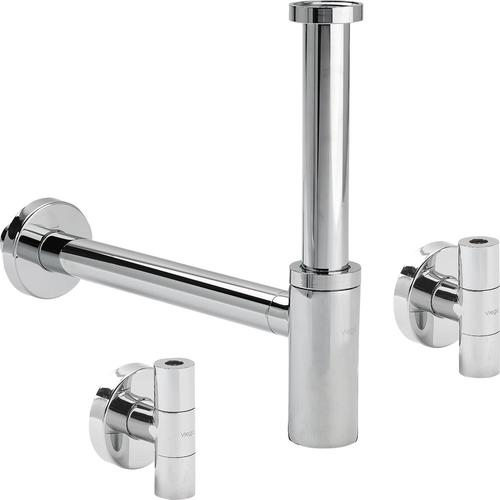 Viega ELEGANTA SET 492489 сифон для раковины + угловой вентиль (2шт), хром