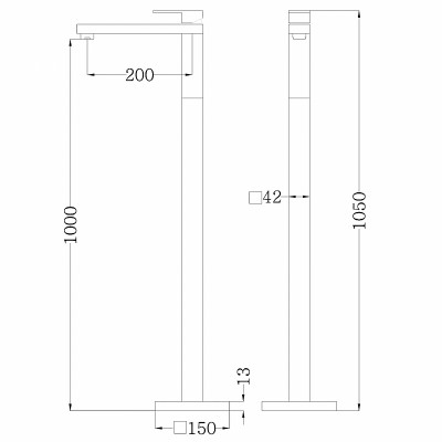 Смеситель напольный для раковины Abber Daheim AF8241 хром