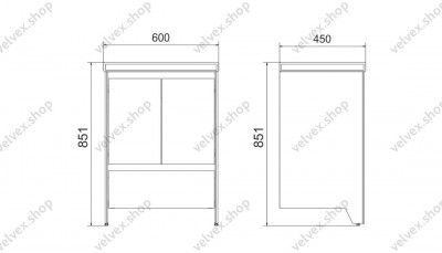 Тумба под раковину Velvex Klaufs 60 tnKLA.60.2D.1Y-616.216 черная