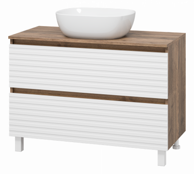 Тумба под раковину напольная Brevita Dakota 1000x480x620 белый, темное дерево (DAK-07100-19/01-2Я)
