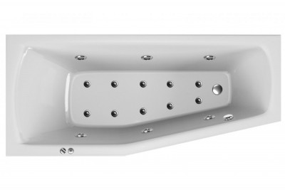 Ванна акриловая левосторонняя Relisan AQUARIUS Гл000013735 160x70 ассиметричная 140 л