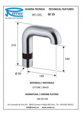 Кран сенсорный Remer RR SE 15, хром