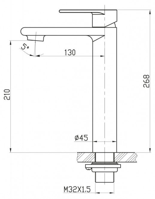 Смеситель для накладных раковин Belbagno NOVA NOV-LMC-IN