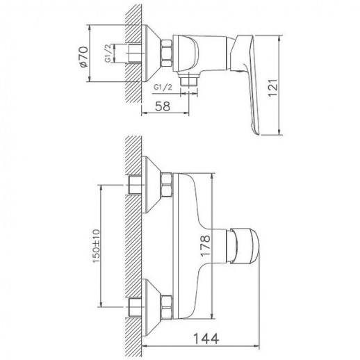 Смеситель для душа Haiba HB20198 (силумин) хром