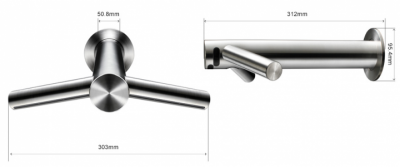 Комплект для сантехнической комнаты Dyson Airblade Wash+Dry WD-06 настенный, никель