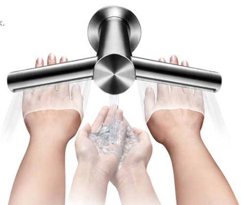 Комплект для сантехнической комнаты Dyson Airblade Wash+Dry WD-06 настенный, никель