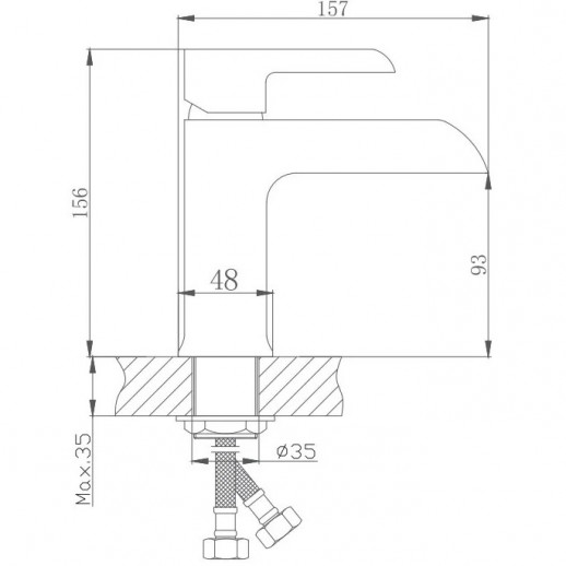 Смеситель для раковины Haiba HB12805-8 с гигиеническим душем (латунь) белый, хром