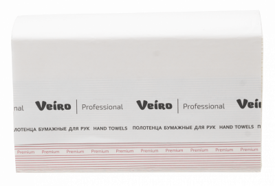 Полотенца для рук Z-сложение Veiro Professional Premium, 2 сл, 200 л, белые