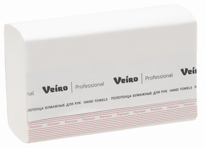 Полотенца для рук Z-сложение Veiro Professional Premium, 2 сл, 200 л, белые
