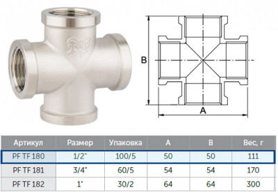 Крестовина ProFactor PF TF 180 ½"