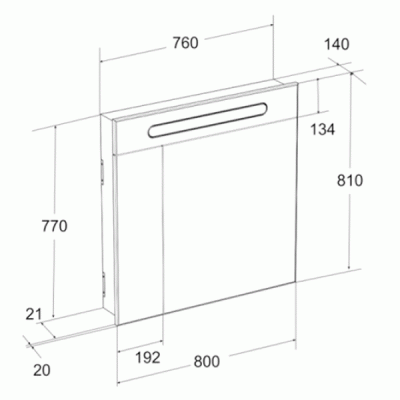 Roca Victoria Nord ZRU9000100 зеркальный шкаф 80 см, черный