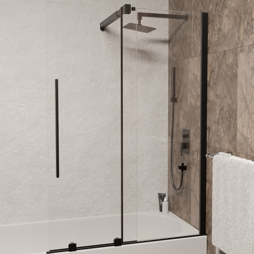 Шторка на ванну RGW Screens SC-47B 100x150 41114710-14 прозрачная профиль черный