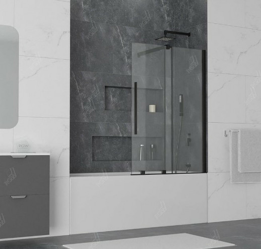 Шторка на ванну RGW Screens SC-47B 100x150 41114710-14 прозрачная профиль черный