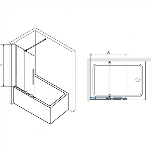 Шторка на ванну RGW Screens SC-47B 100x150 41114710-14 прозрачная профиль черный
