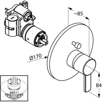 (СНЯТ!) Смеситель для ванны KLUDI ZENTA хром 386570575
