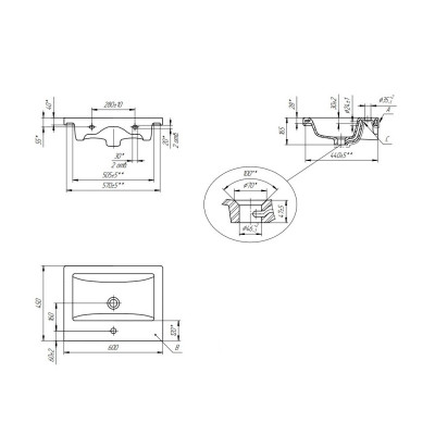 Раковина Cersanit Como S-UM-COM60/1, 60 см