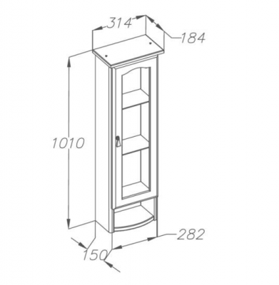 Opadiris Риспекто 30 шкаф одностворчатый, нагал (антикварный орех)