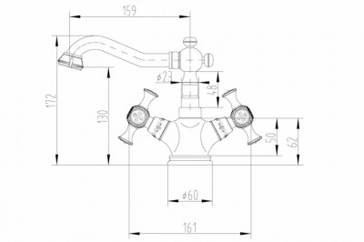 Zorg Antic A 7009U-SL смеситель для умывальника, матовое серебро